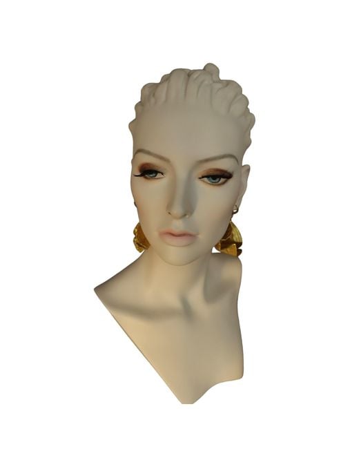 Romer Millinery Green Metallic Silk Coin Earings Assymetrical
