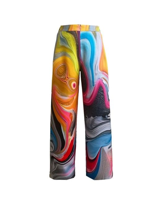 Maxjenny Blue Wide Slouchy Pants