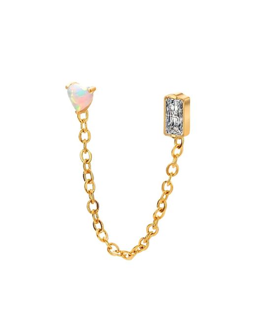 Mickey's Girl Metallic Opal Draped Chain Earring