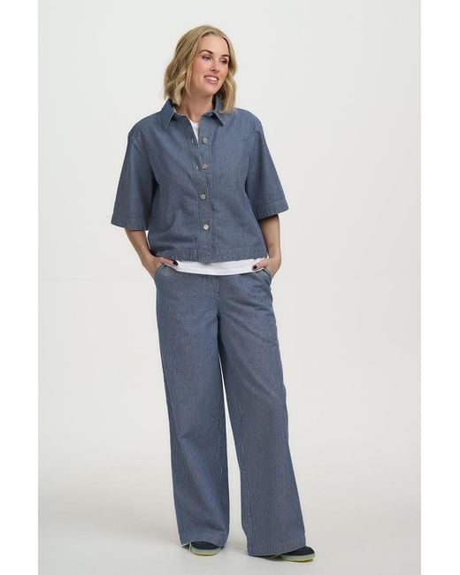 Sugarhill Blue Amity Jacket Stripe Denim