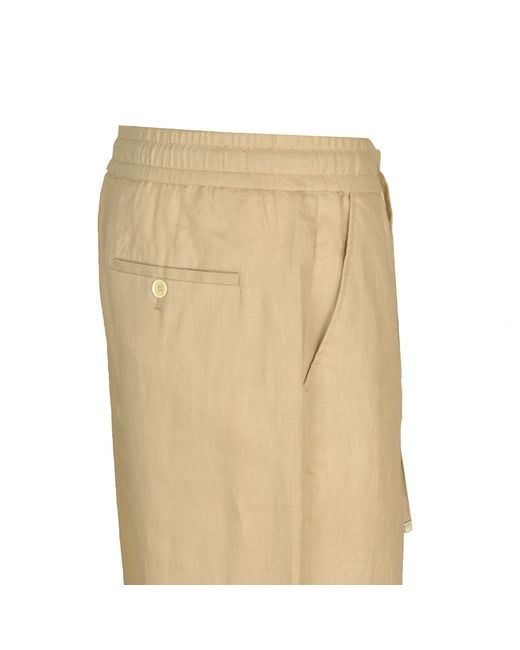 DAVID WEJ Natural Neutrals Hugo Linen Drawstring Trouser for men