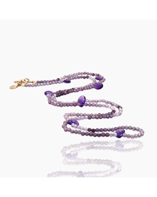 Lori Kaplan Design Blue Triple Wrap Shaded Spinel Amethyst Bracelet Or Necklace