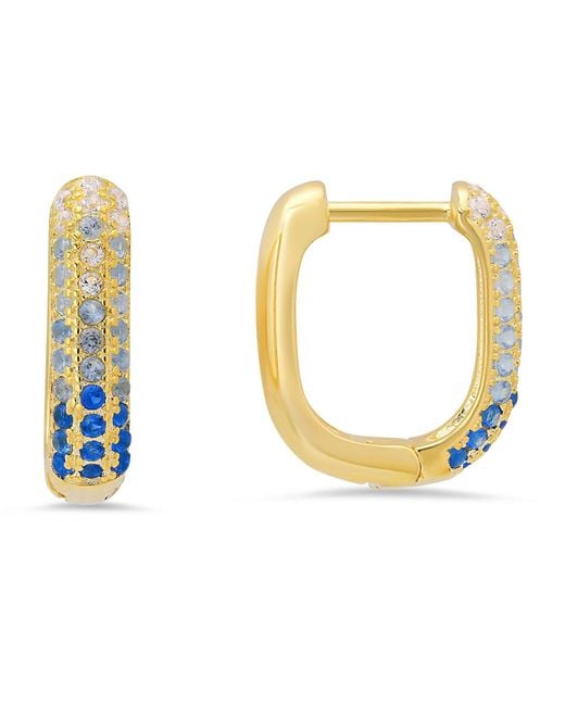 Kylie Harper Metallic Ombre Pave Hoop Earrings