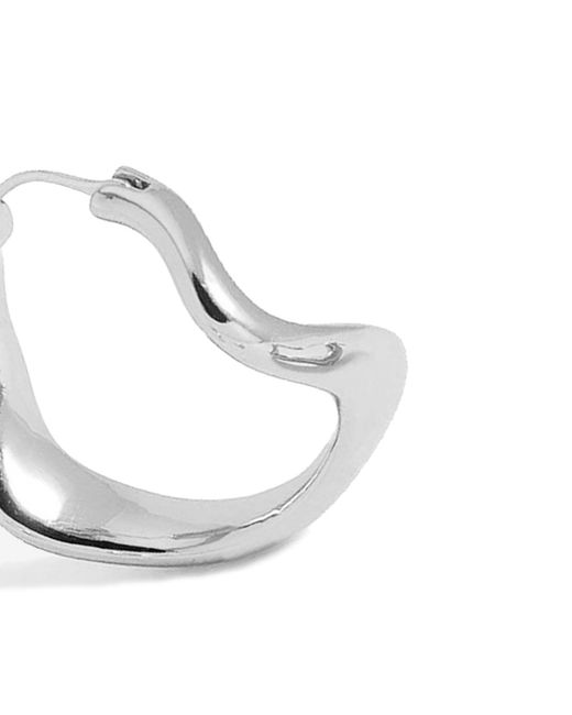 Potoska Metallic Curved Maxi Hoop Earrings
