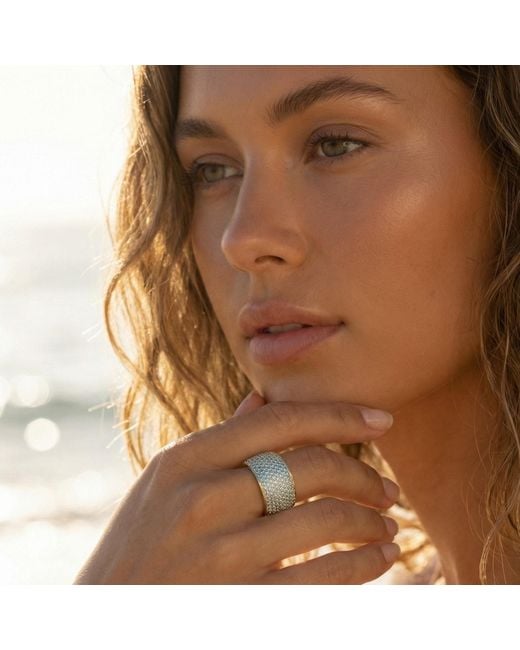Native Gem Metallic Billionaire Ring- Aquamarine
