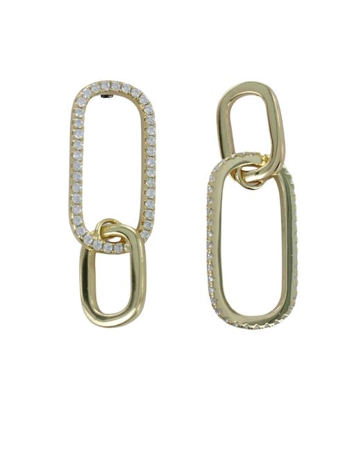 Reeves & Reeves Metallic Sparkly Gold Plate Paperclip Earrings
