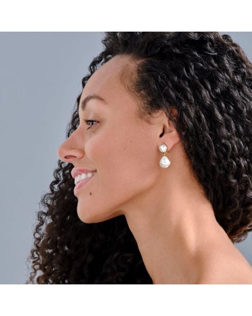 Emma Holland Jewellery Metallic Pearl & Baroque Pearl Clip Earrings
