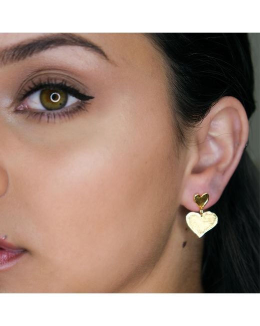 Marcia Moran Metallic Aneliya Heart Earrings