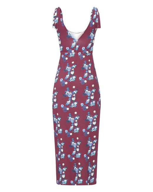 Sophie Cameron Davies Purple Floral Cotton Maxi Dress