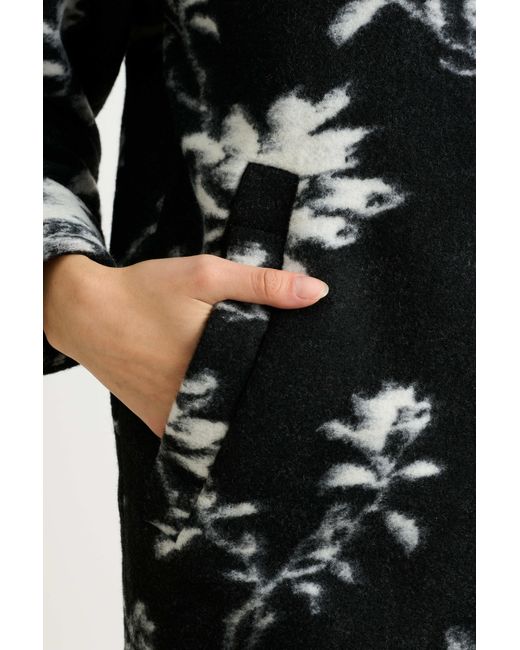 Louche Black Donalda Power Bloom Funnel Neck Coat