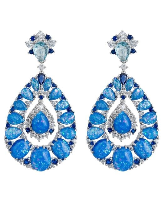 Latelita London Blue Paloma Opal Drop Earrings