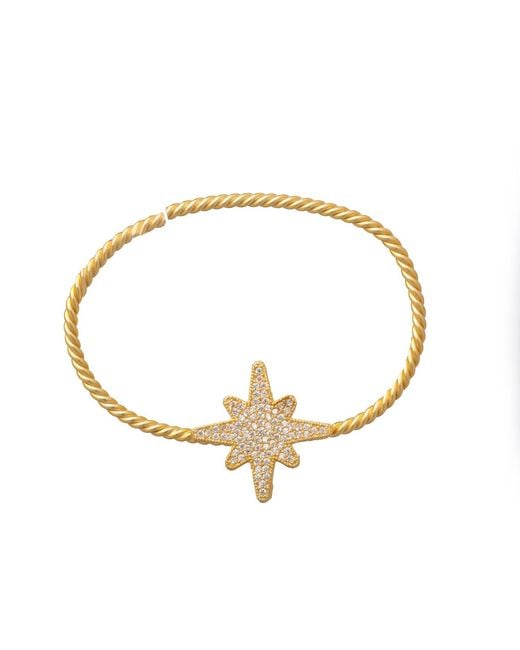 Ebru Jewelry Metallic North Star Sparkle Vermeil Unique Ear Cuff