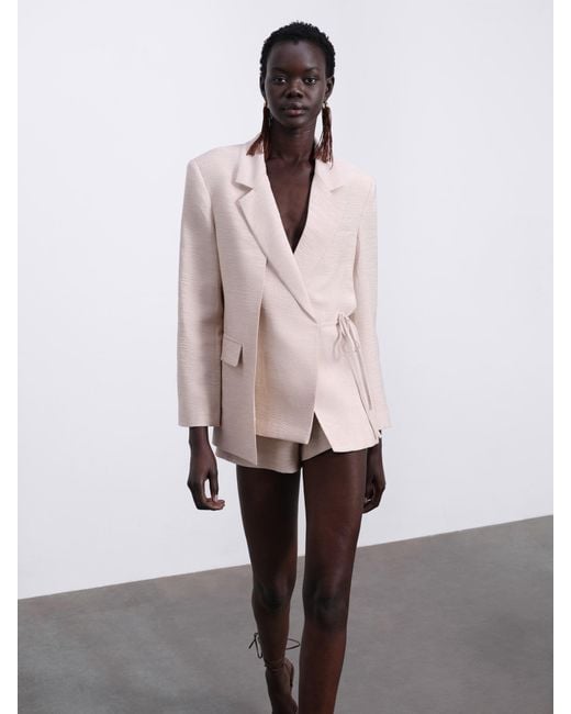 Sélone White Neutrals Helia Wrap Blazer
