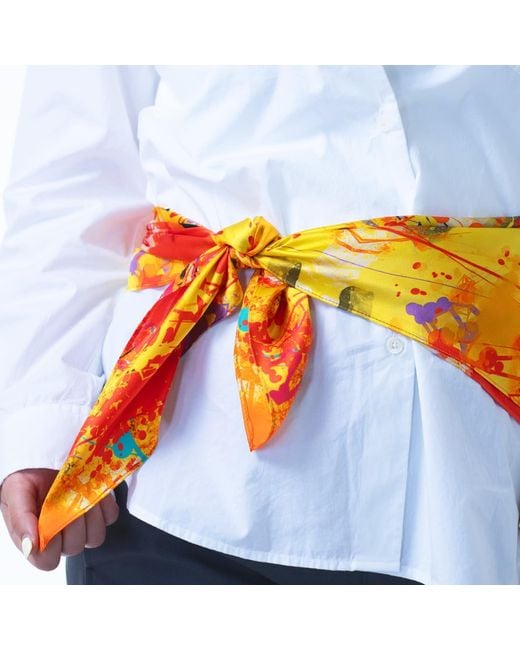 Lilia Munn Orange Mulberry Silk Scarf–