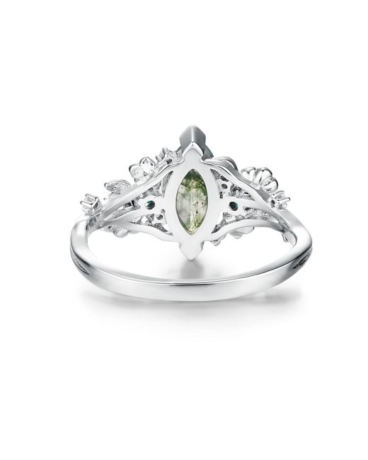 Azura Jewelry New York Green Briar Meadow Moss Agate Ring Vermeil