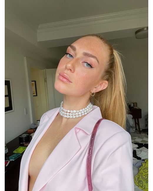 Sccollection Metallic Lynn Pearl Choker Necklace