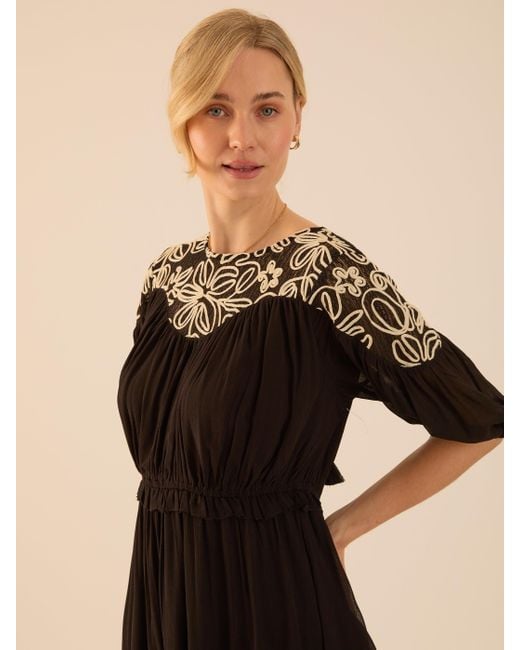 Rose & Nancy Black Rhea Lace Maxi Boho Dress