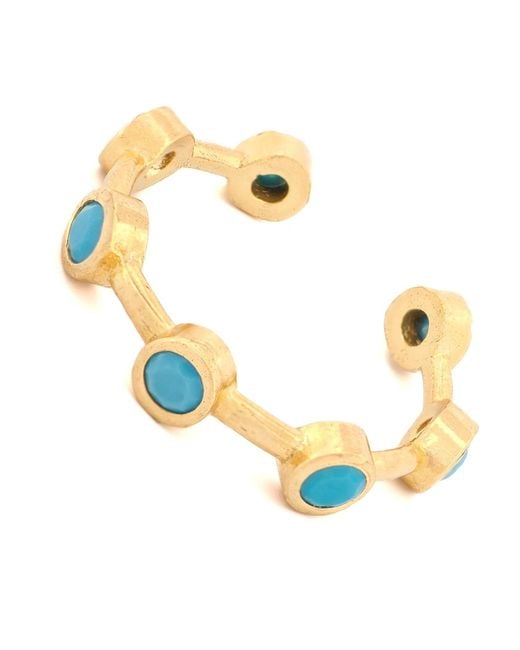 Ebru Jewelry Metallic Minimalist Stone & Stackable Adjustable Ring