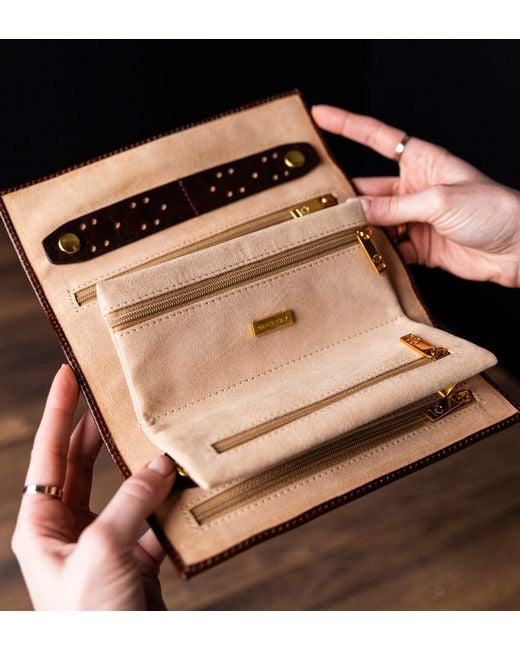 Time Resistance Brown Leather Jewelry Case