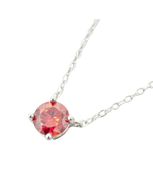 Harfi Pink Ruby Moissanite Crystal Sterling Necklace