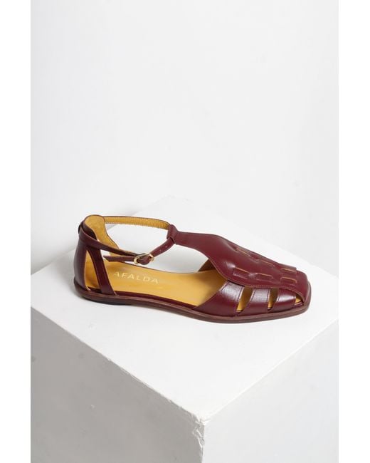 Mafalda Red Ida Wine Fisherman Sandals