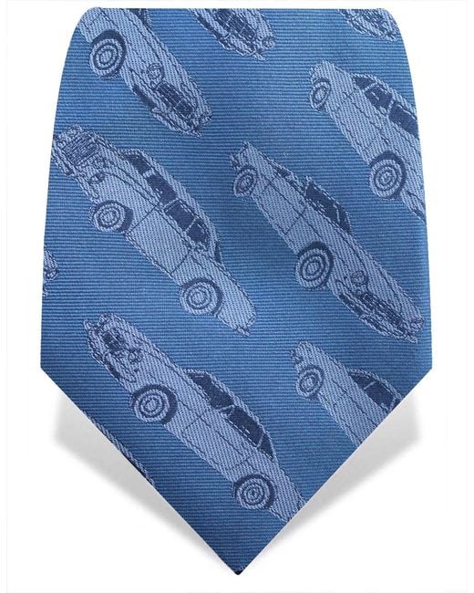 Gresham Blake Blue Car Silk Tie for men