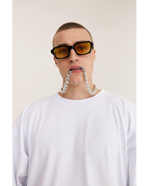 mysimplicated White Oversized T-Shirt With Lucky Fish Design for men
