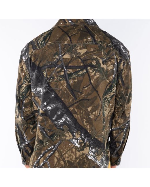 Ariko Green Real Tree Camo Bucky Split Hem Shirt Jacket