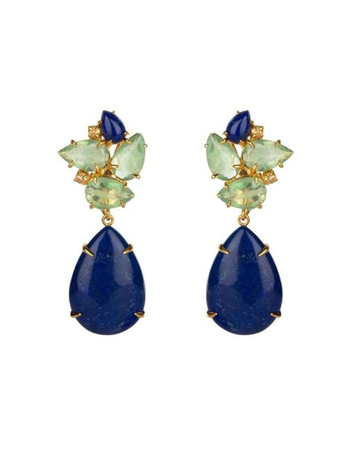 Bounkit Blue Caroline Earrings Clip On