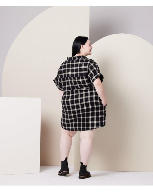 Known Supply Black Flannel Shirt Dress