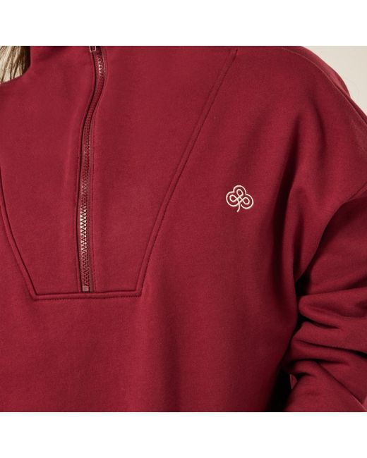 Be Athletica Red Varsity Athletica Quarter-Zip Sweatshirt