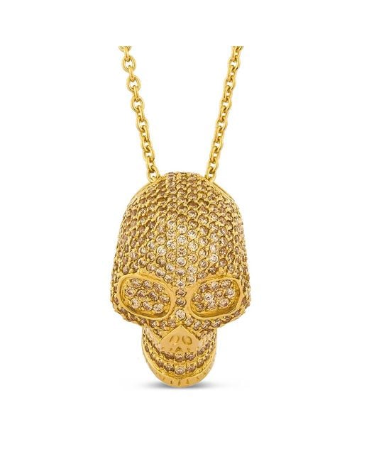 SALLY SKOUFIS Metallic Life Necklace With Made Cz Diamond Stimulant