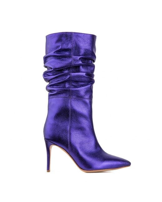 Ginissima Purple Leather Eva Boots