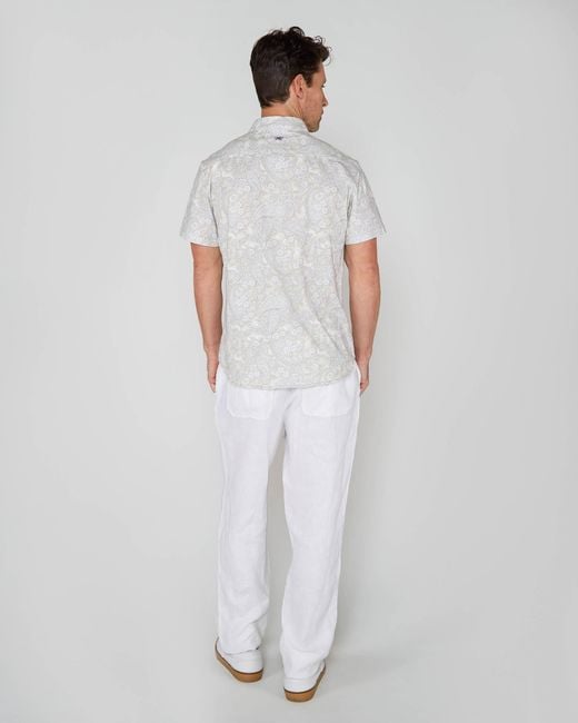 Lords of Harlech White Neutrals Todd Paisley Romance Knit Shirt for men