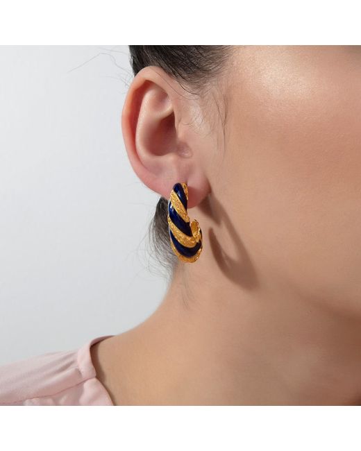 Milou Jewelry Blue Hoop Earrings