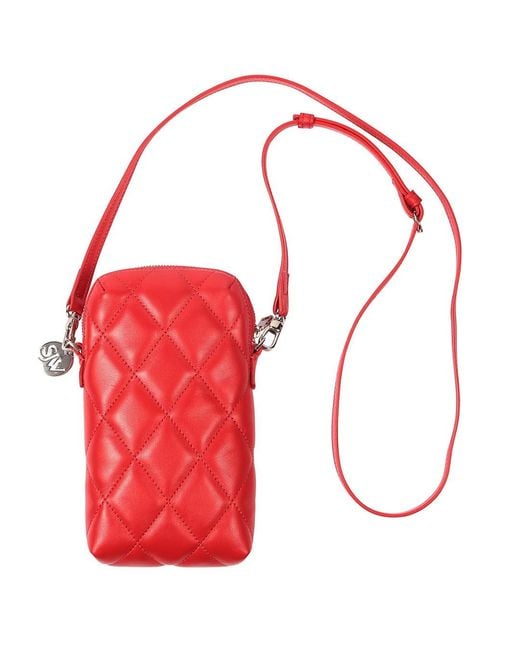 SJW BAGS LONDON Red Orée Quilted Leather Small Crossbody Bag