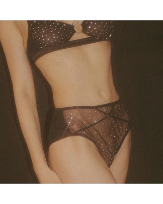 Empress Mimi Gray Astria High-Waist Cheeky With Crystal Details