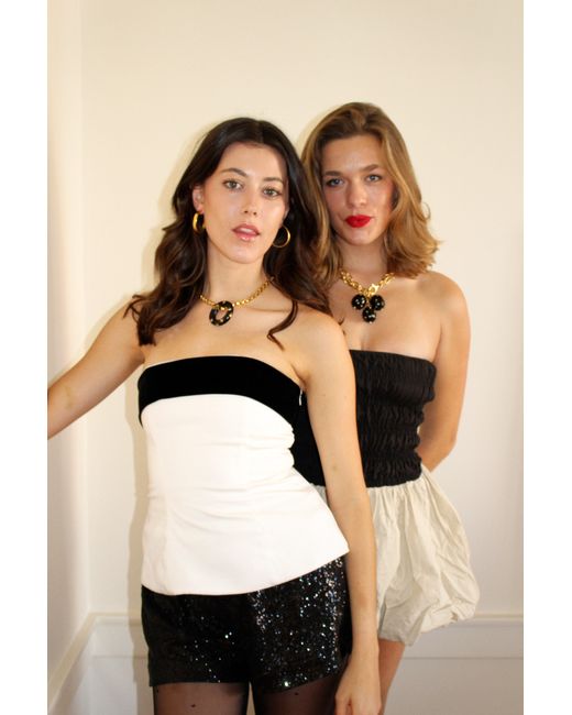 Sccollection Metallic Riley Studded Disk Necklace