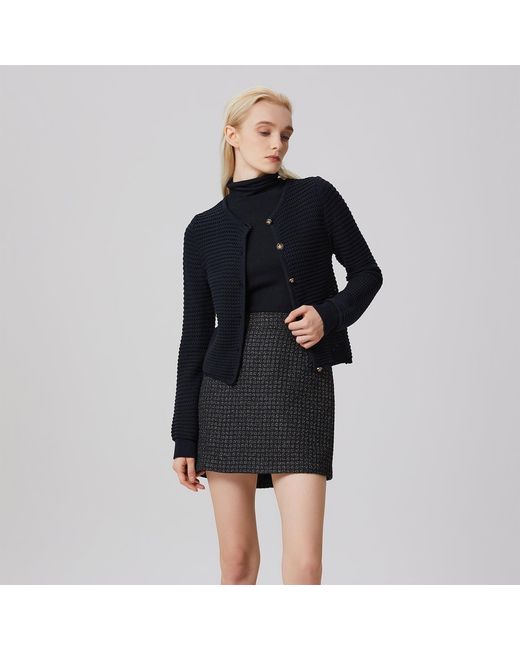 Smart and Joy Black Trapeze Mini Skirt