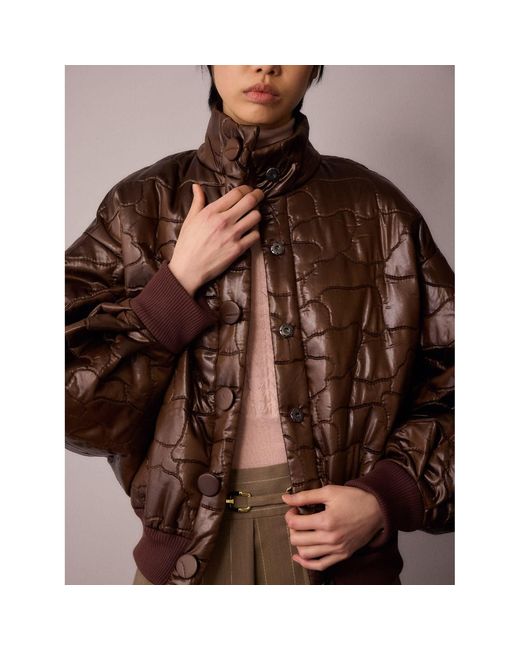 Amanda Thompson Couture Brown Ms K Bomber Jacket Chocolate