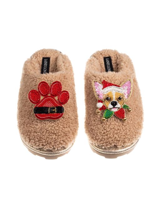 Laines London Women's Orange Neutrals Teddy Closed Toe Slippers