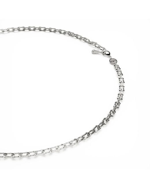 Linda Fiore Metallic Bloom Necklace Sterling