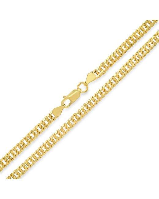 Kylie Harper Metallic Italian 4Mm Miami Cuban Double Curb Chain Necklace for men