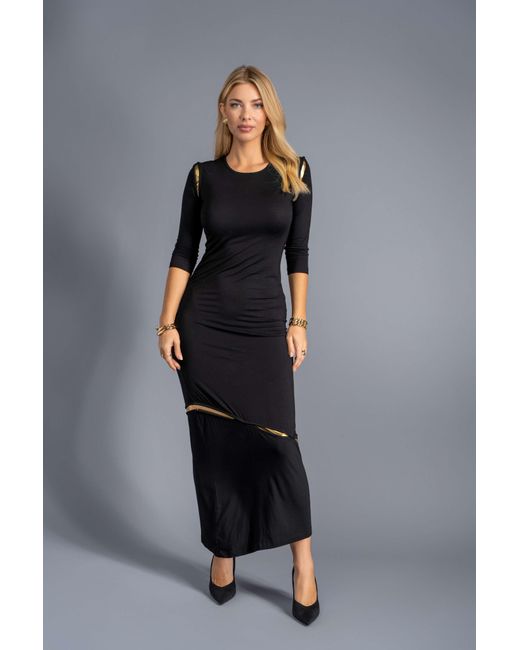 Esther Saadia Black Aurora Slit Maxi