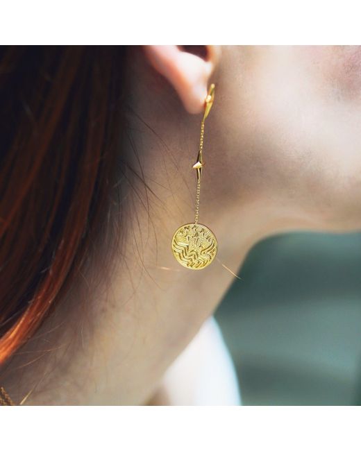 Aurozia Metallic Tarot The Star Drop Earrings