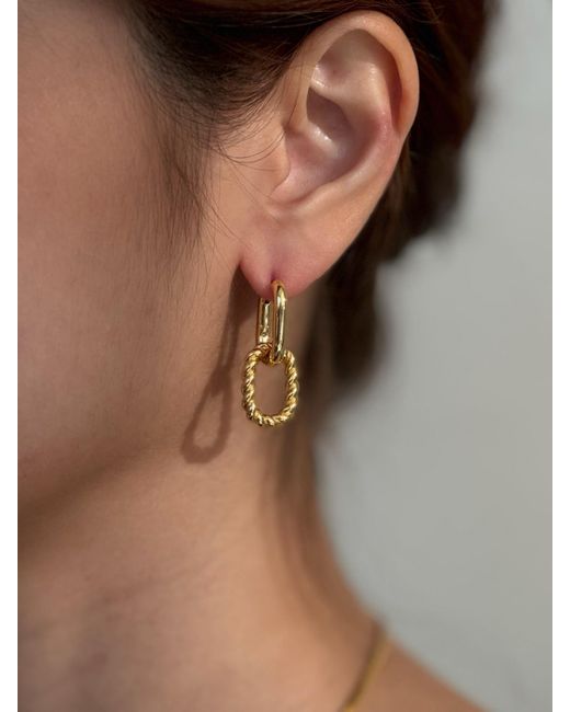 Freqnc Atelier Metallic Baddie Convertible Twist Hoop Earrings