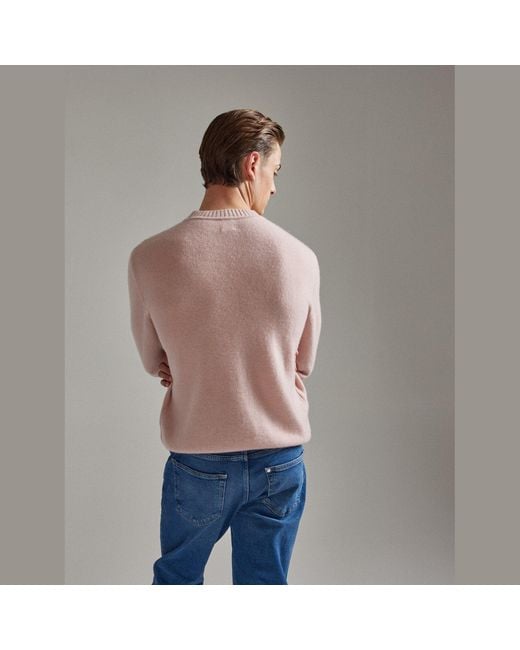 Salts Cashmere Pink Lofty Knit Crew Neck Sweater