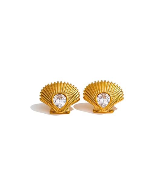 Decolet the label Metallic Seashell Earrings
