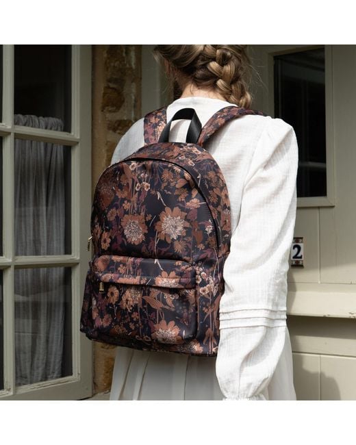 Fable England Brown Deco Blooms Large Backpack