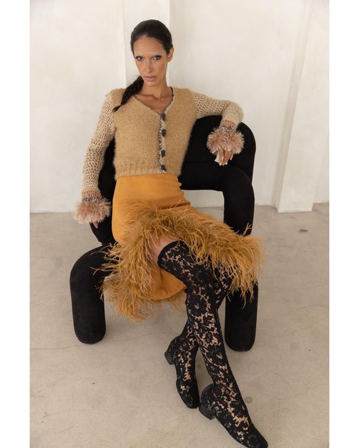 Andreeva Natural Camel Knit Skirt